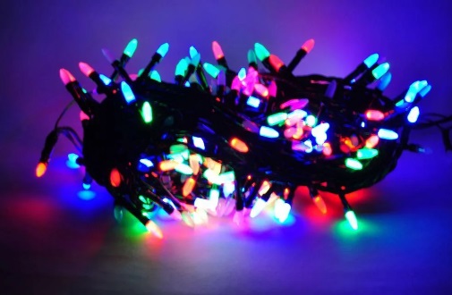 Гірлянда електрична Рис 100 LED Multicolor чорний провід 1215-01
