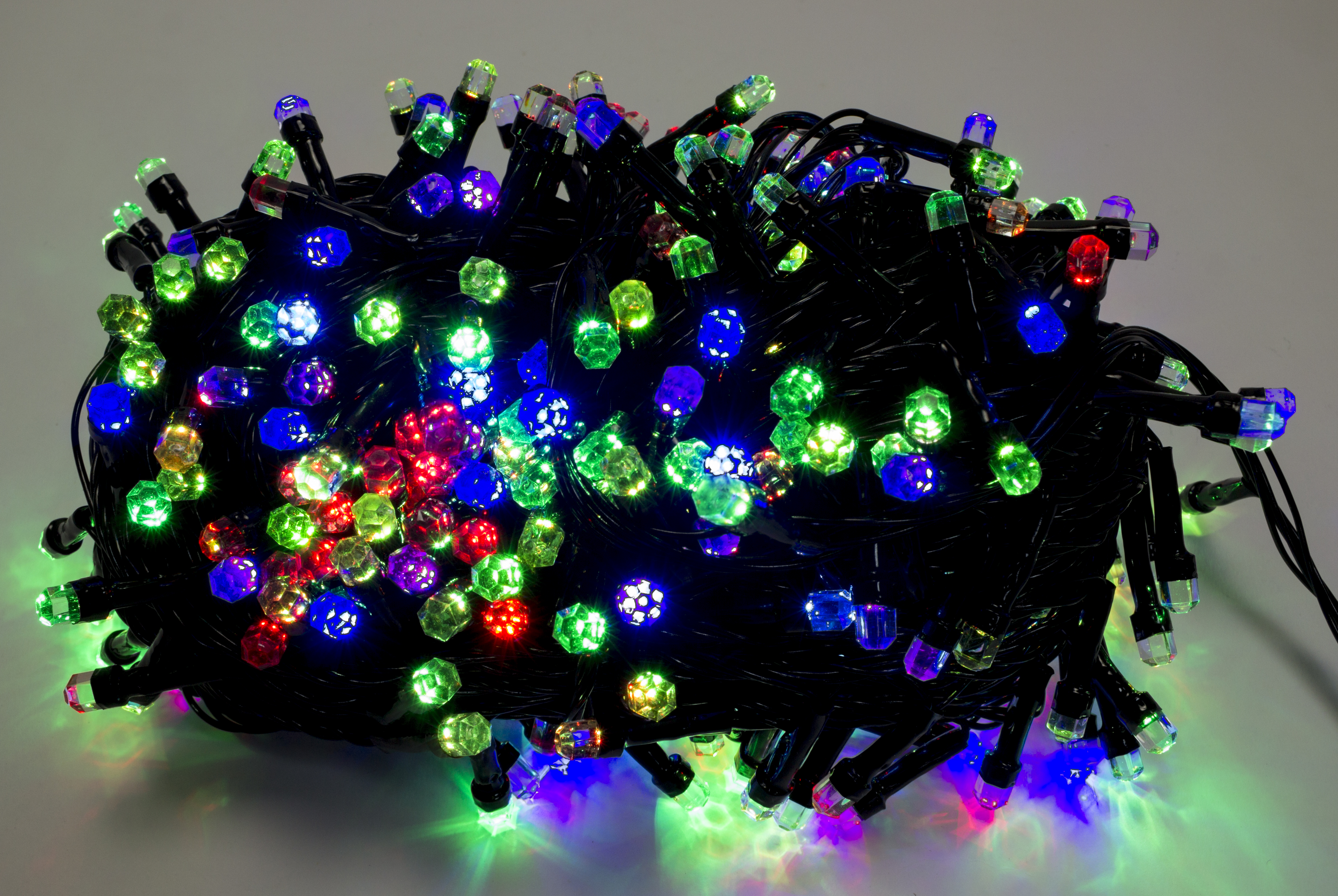 Гірлянда електрична Рубін 500 LED Multicolor, чорний провід L-28 м