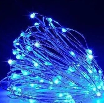 Гірлянда електрична Роса 100 LED синя L-10 м