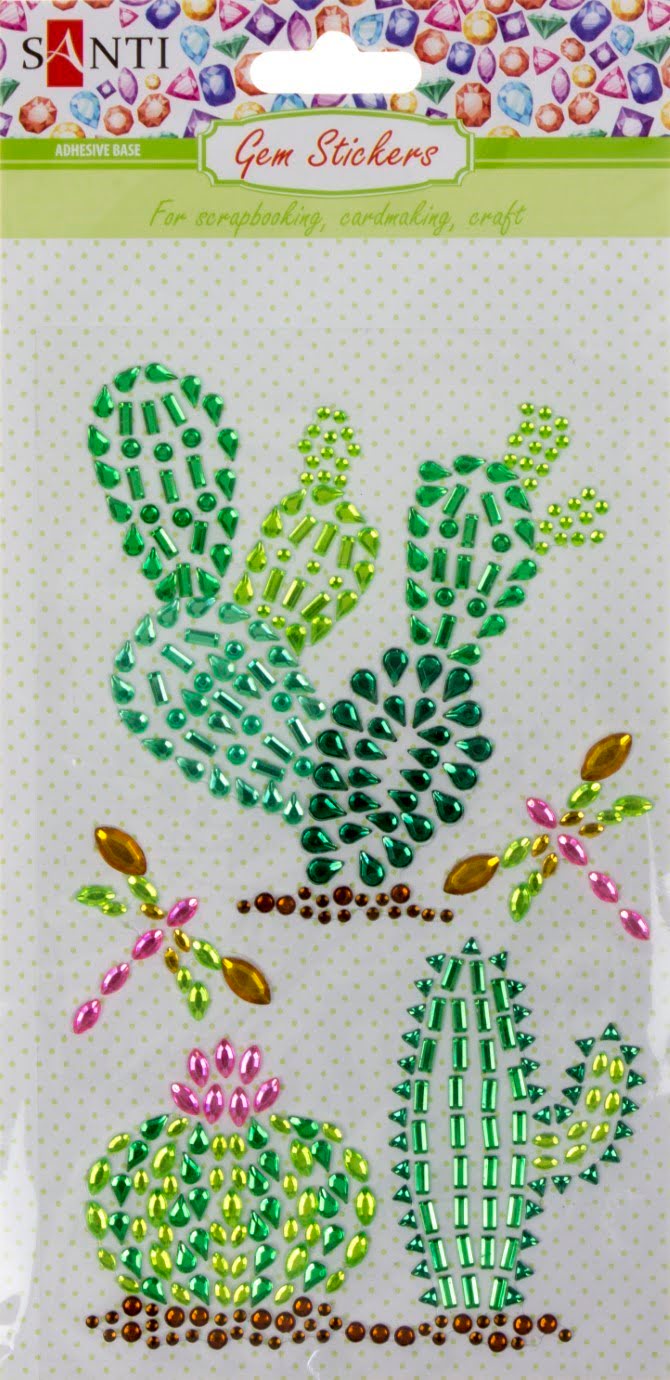 Набір аплікацій з кристалів самоклеючих Trendy Cactus 9,5×15 см 742536