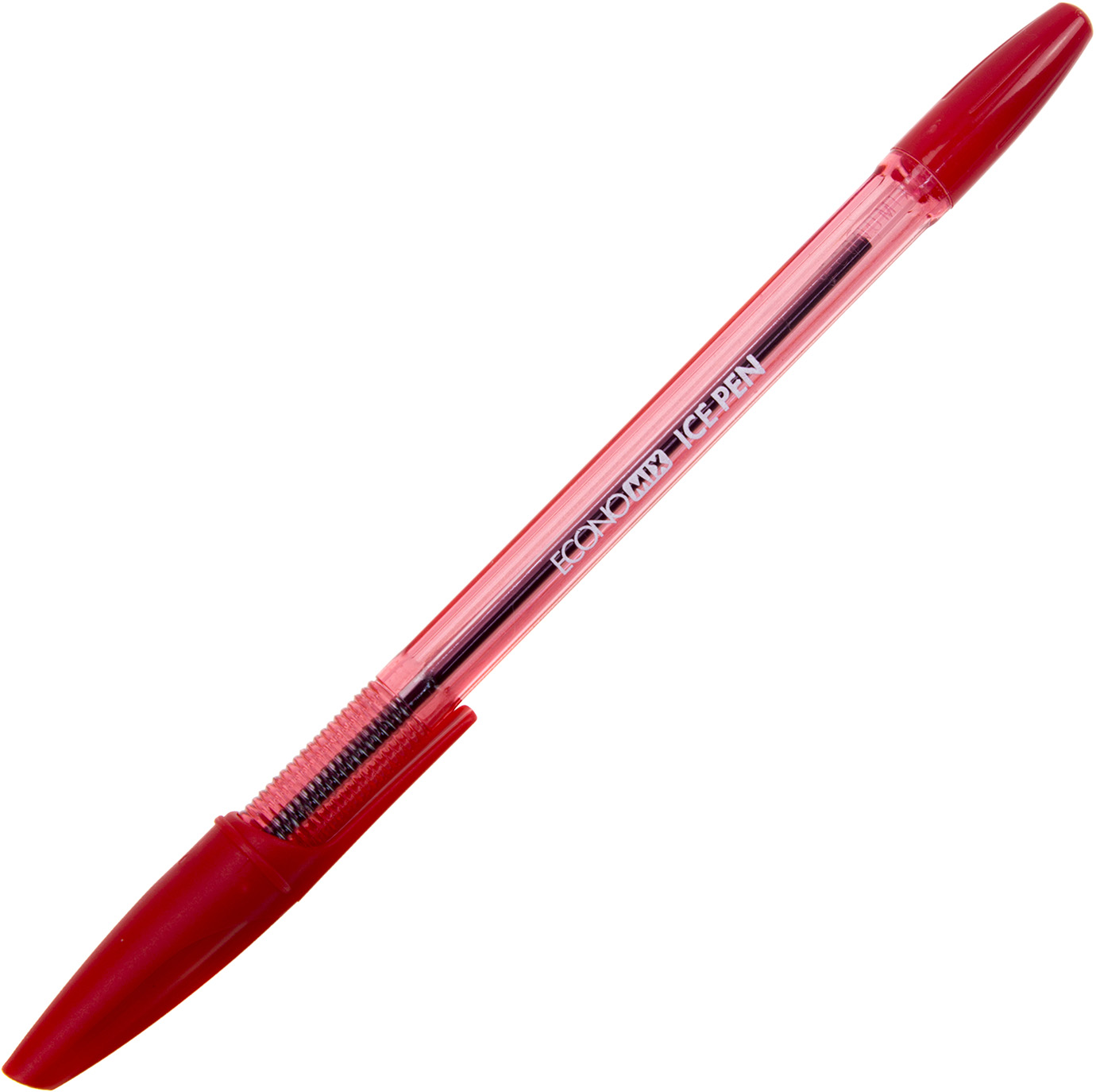 Ручка кулькова Ice Pen 0,5 мм напівпрозора червона
