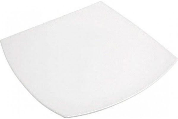 Тарілка обідня скло Quadrato White 26 см квадратна