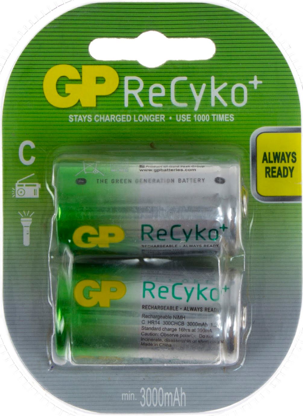 Акумулятори NіMH 300CHCBE-GB2 (R-14,3000mAh) блістер 2 шт