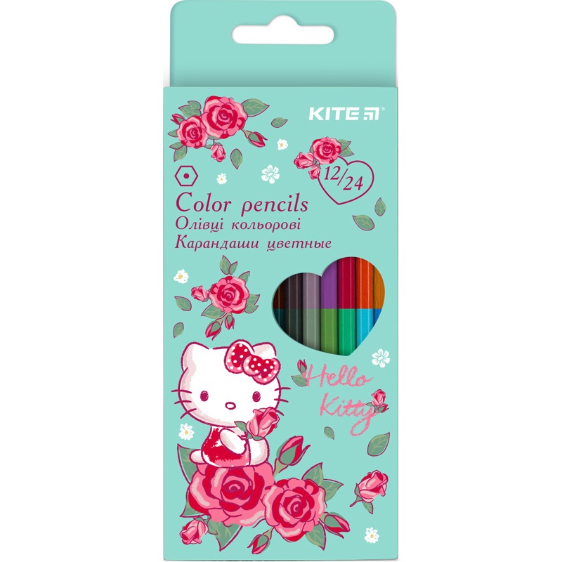Олівці кольорові 12 кольорів Hello Kitty кольоровий