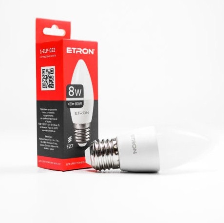 Лампа Light Power LED 1-ELP-022 C37 8Вт 4200K 220V E27