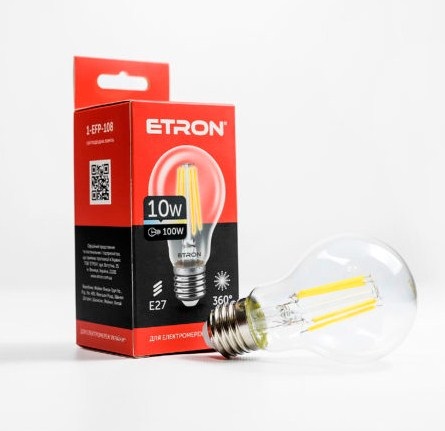 Лампа Filament Power прозоре скло LED 1-EFP-108 A60 10Вт 4200K Е27