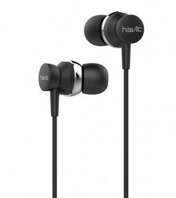 Навушники вакуумні HV-E69P black, мікрофон 5954