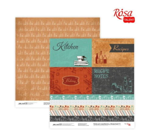 Папір для скрапбукінгу Recipe book 30×30см 200 г/м2, двосторонній