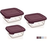 Набір контейнерів для харчових продуктів пластикових Cooc&Keep mix 3 шт 200,500,900 мл квадратні