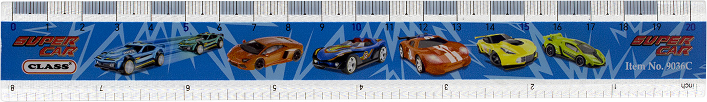 Лінійка пластикова 20 см Super Car