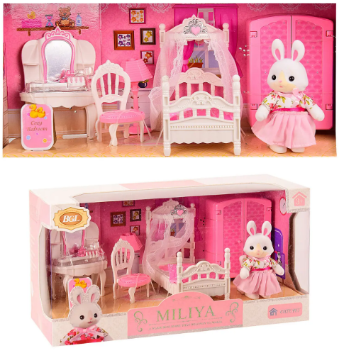 Игровой набор с флоксовыми животными, спальня, фигурка, в коробке 33,5×13,5×17,5 см КИ