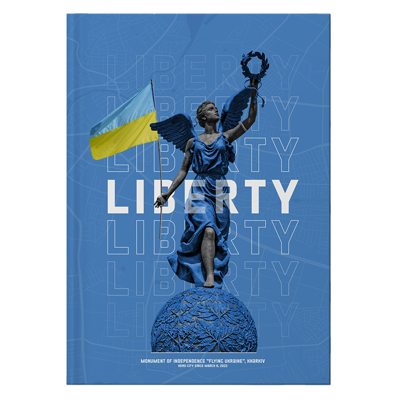 Книга-канцелярська A4 96 аркушів клітинка Liberty синя