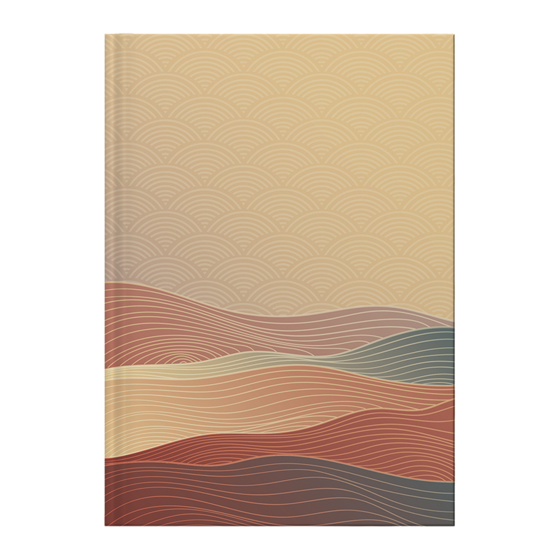 Книга-канцелярська A4 96 аркушів клітинка Waves бронзова