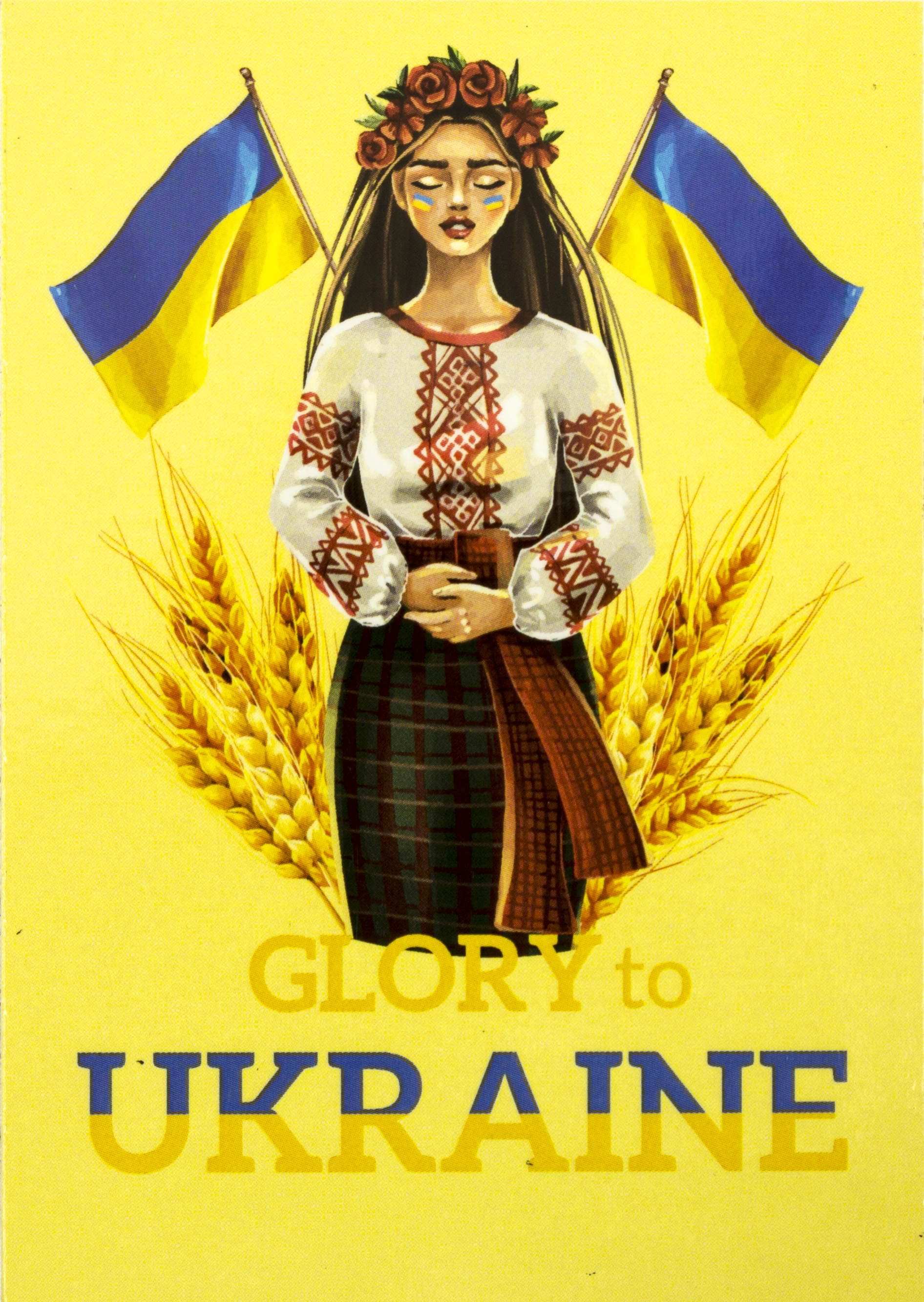 Магніт вініл «Україна Дівчина з колосками» 10×7см