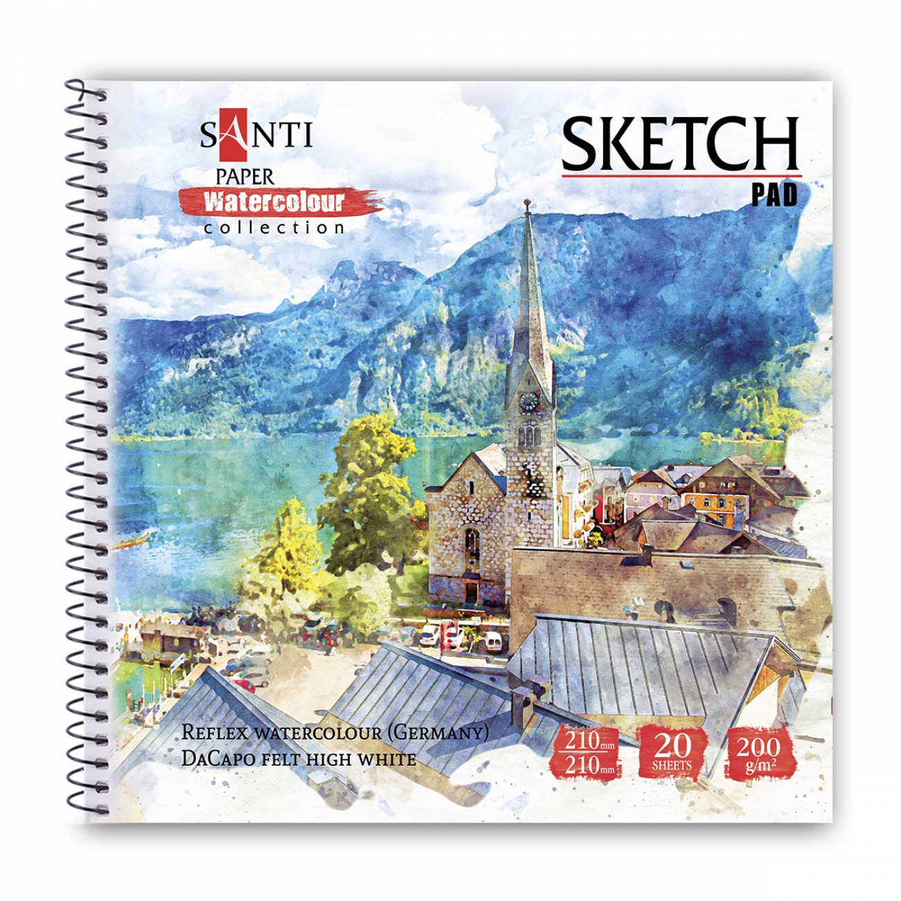Альбом для аквар. на пружині 20/200 В5 «Paper Watercolour Collection City»