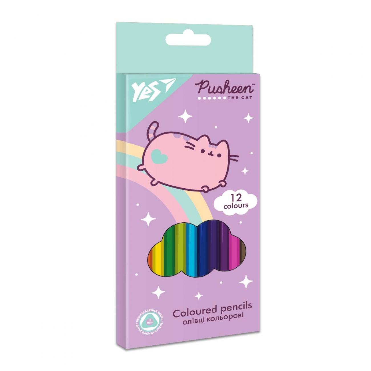 Олівці кольорові 12 кольорів Pusheen