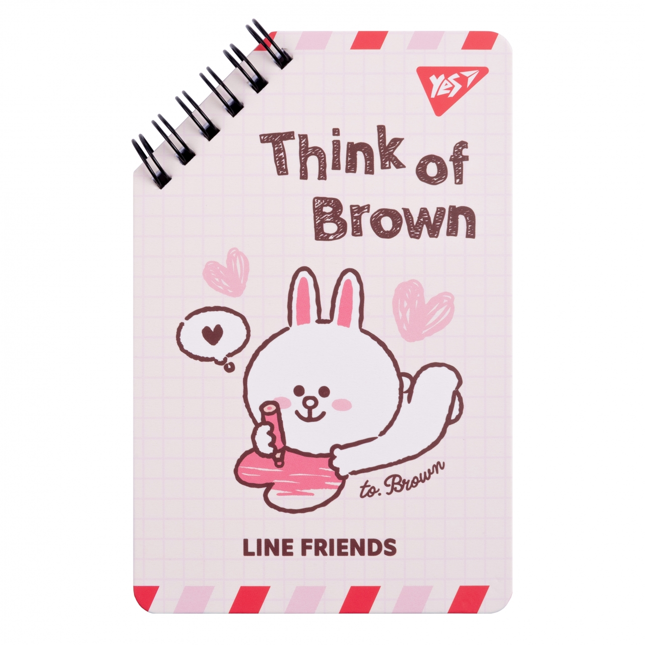 Блокнот пруж. А6 60 аркушів лінія «Line Friends» Think of Brown