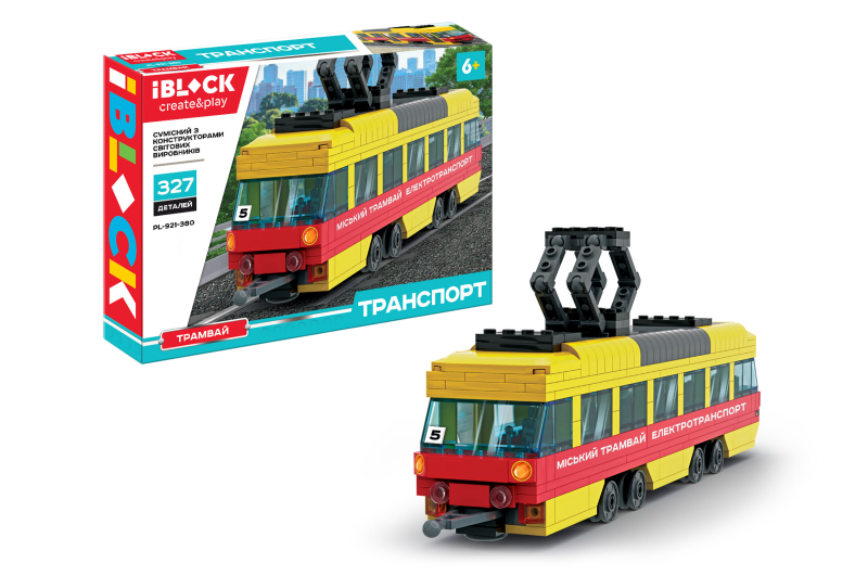 Конструктор Трамвай 327дет., в коробці, 37,5×25,5×6см КІ