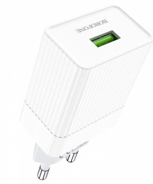 Зарядний пристрій Borofone швидка зарядка 1USB 3.0A white