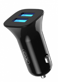 Зарядний пристрій авто. XO 2USB+lighting 2.4A black