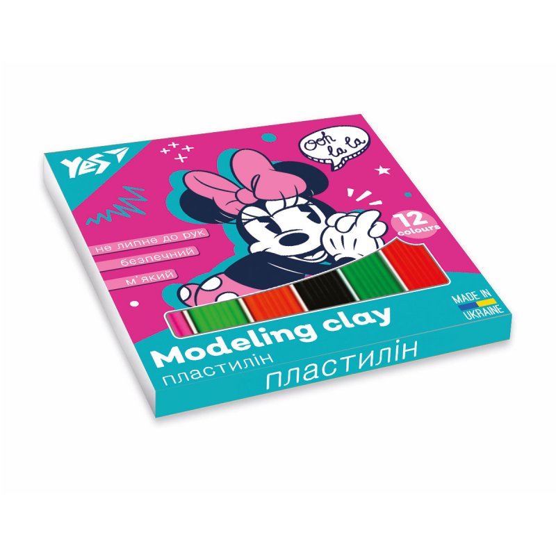 Пластилін Minnie 12 кольорів 240гр