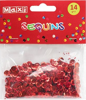 Паєтки «Maxi» 14г, 6мм, червоні