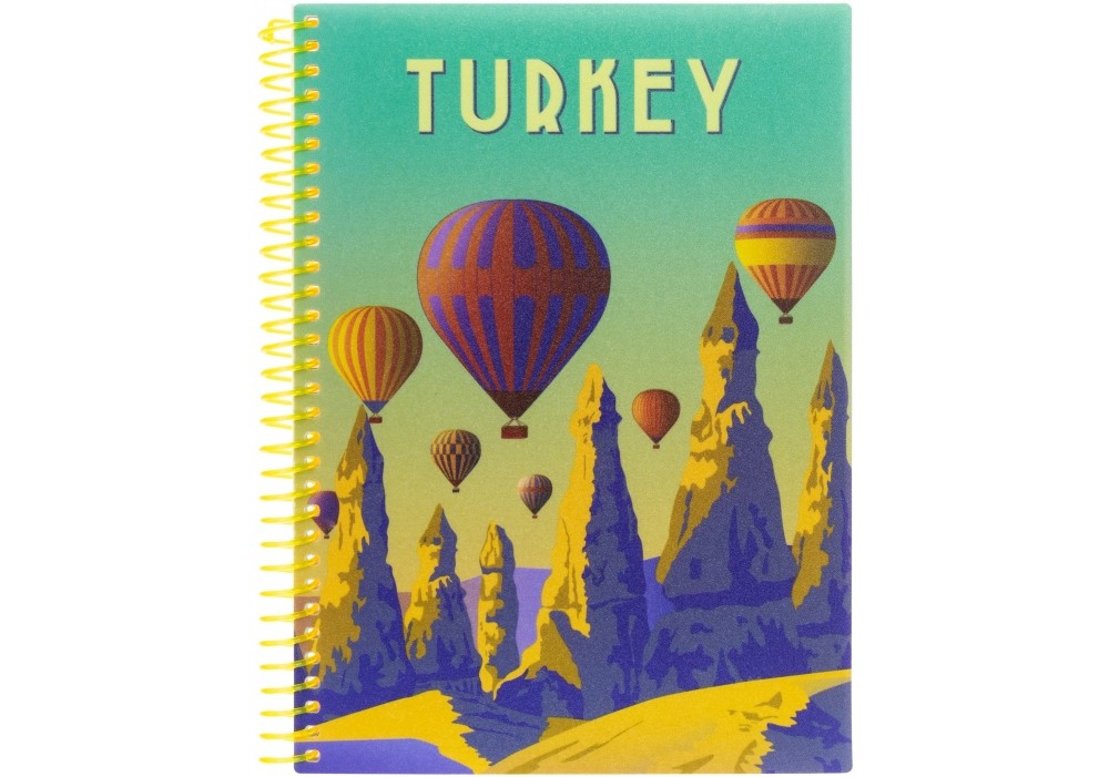 Блокнот пруж. А5 80 аркушів клітинка пластиковий Turkey Travelling 05