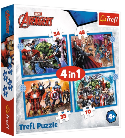 Пазли 4в1 Хоробрі месники. Marvel