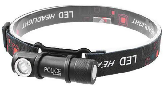 Ліхтар налобний/ручний акум. металевий «Police» ЗПmicroUSB, магніт, 4режими E