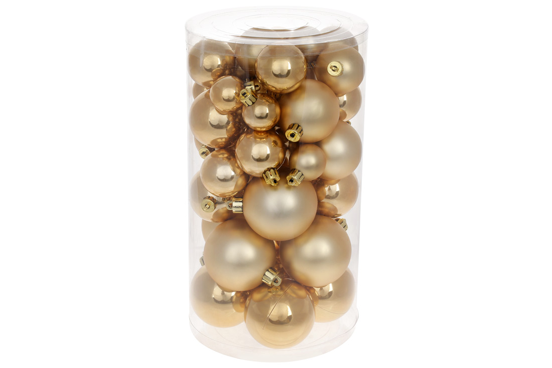 Набір куль пластикових в коробці 3-4-5-6см 40 шт зелена омела