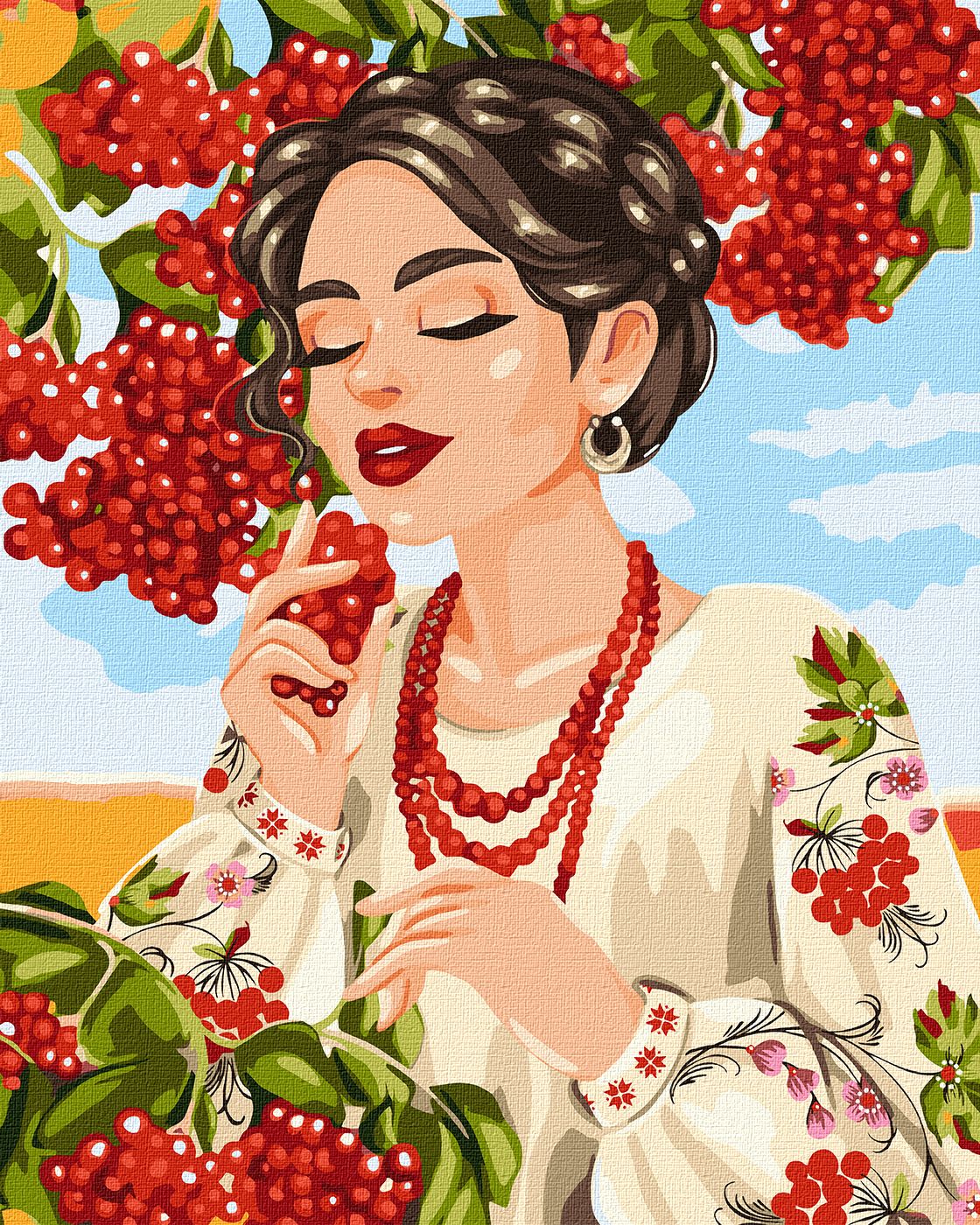 Картини по номерах акрилові «Червона калина» 40×50см