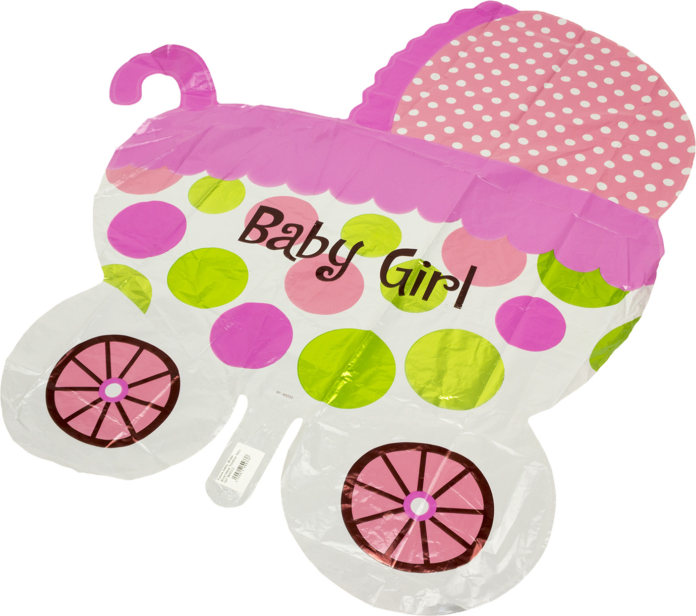 Шарик воздушный фигура фольгированный Коляска. Baby Girl