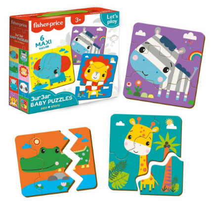 Беби-пазлы Зиг-заг. Fisher Price. Zoo story на украинском