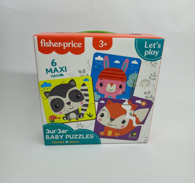 Беби-пазлы Зиг-заг. Fisher Price. Forest story на украинском
