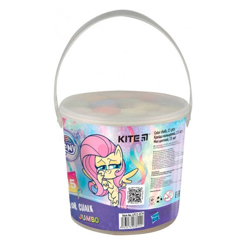 Крейда кольорова 15 шт Jumbo Litlle Pony в відерці