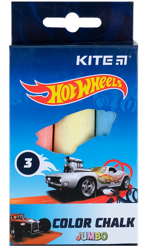 Крейда кольорова 3 кольори Jumbo Hot Wheels