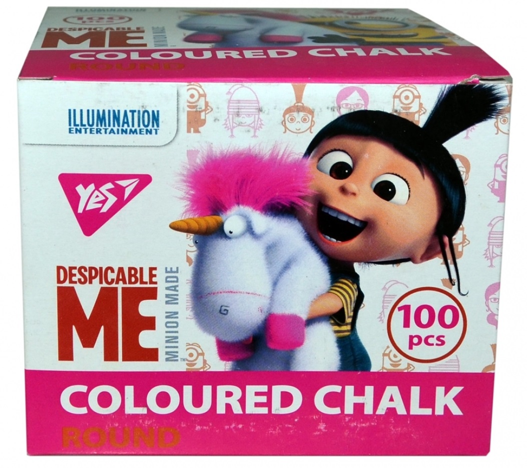 Крейда кольорова 100 шт кругла Minions Fluffy 400337