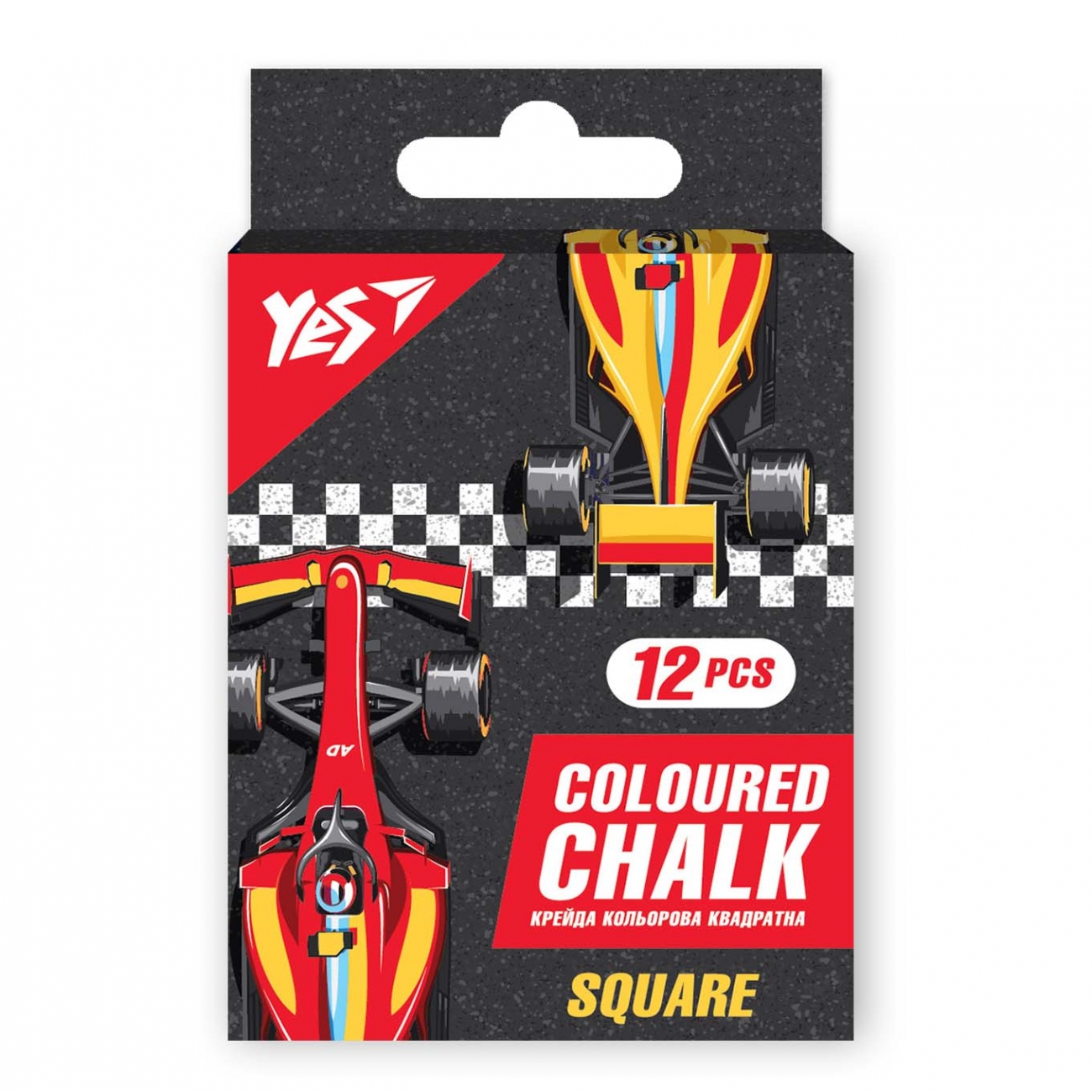 Крейда кольорова 12 шт квадратна Race legend