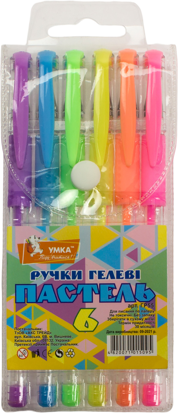 Набір ручок гелевих Pastel 6 кольорів