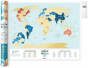 Плакат-скетч карта мира Travel Map Holiday Lagoon World