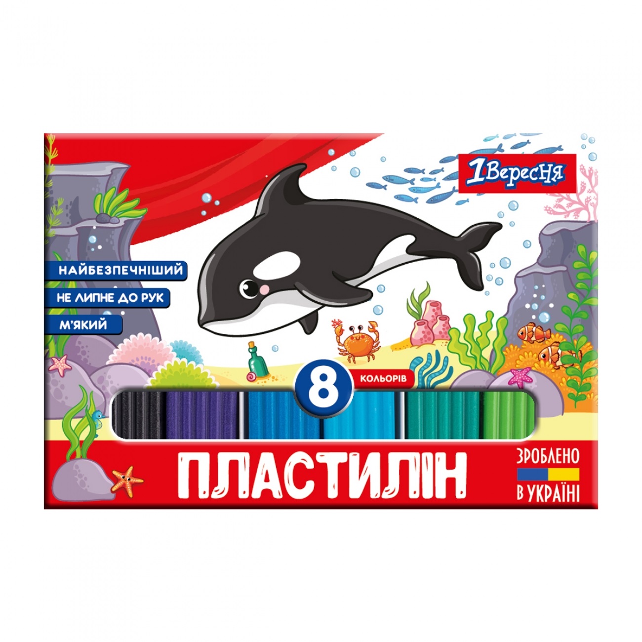 Пластилін 8 кольорів 160гр 1 Вересня Zoo Land 540587