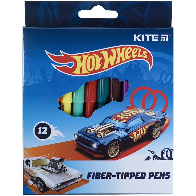 Фломастери 12 кольорів Hot Wheels