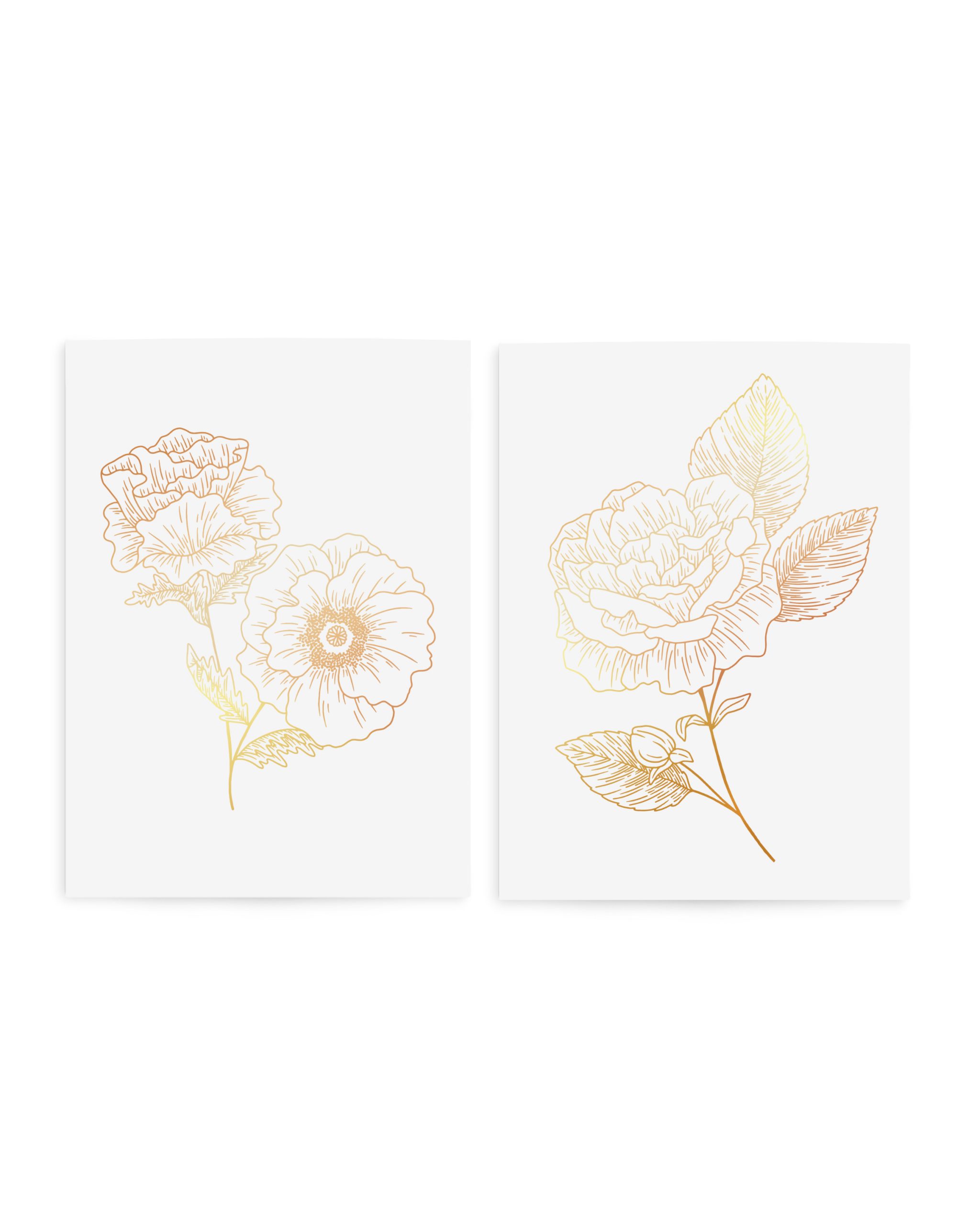 Временные тату Gold Flowers Set