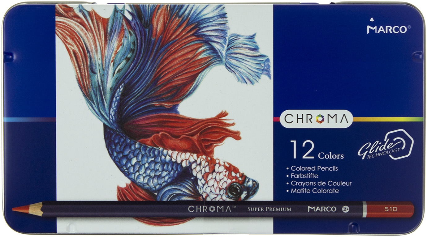 Олівці кольорові 12 кольорів Chroma металева коробка