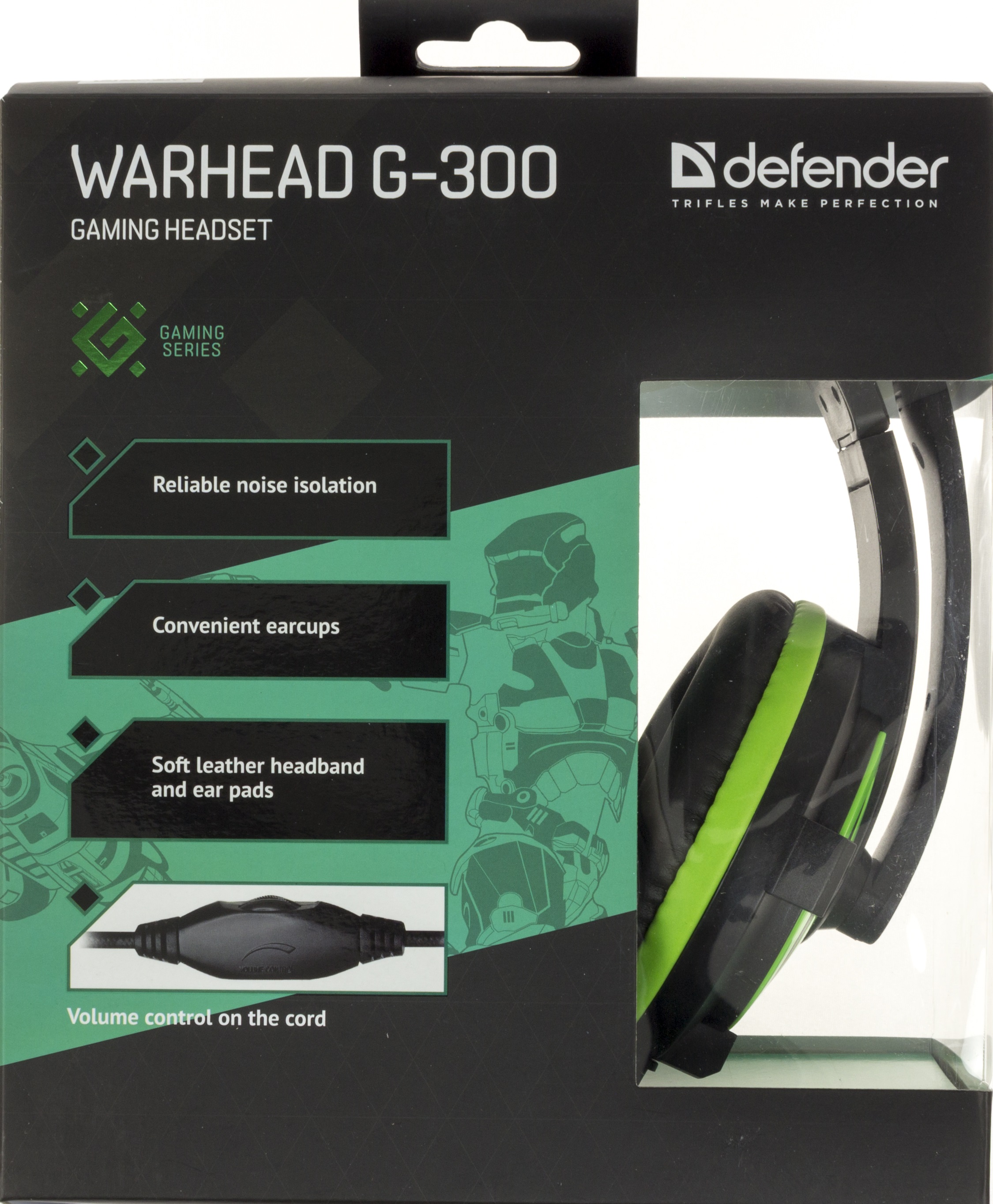 Навушники Warhead G-300/64128 2,5 м black/green мікрофон