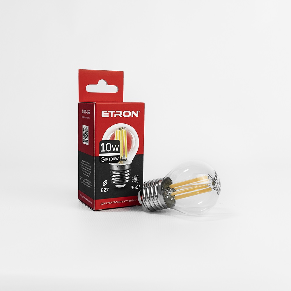 Лампа Filament Power прозоре скло LED 1-EFP-156 G45 10Вт 4200K Е27