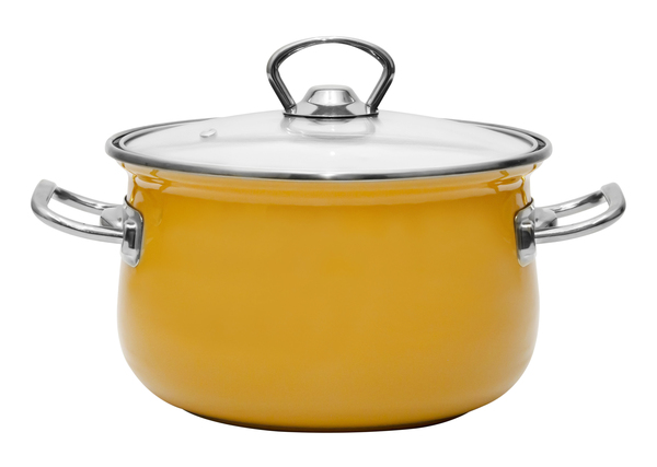Каструля емальована SCE-P351 16 см 2,1 л з скляною кришкою Honey