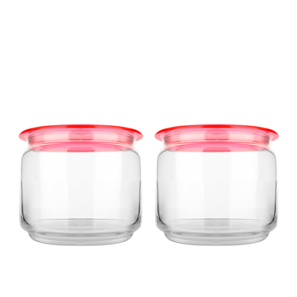 Набор банок для сыпучих продуктов стекло Plano Pink 2 шт 0,5л