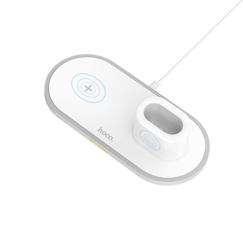 Зарядний пристрій безпровідний 3в1 iPhone, iWatch, AirPods white