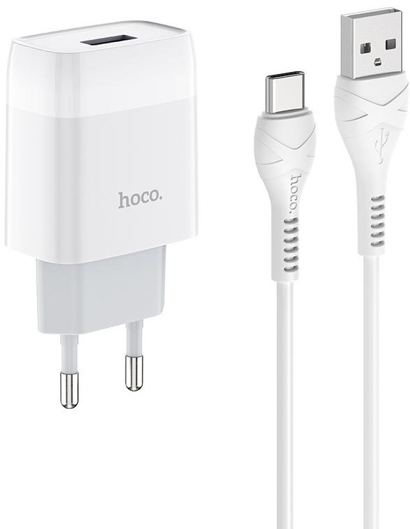 Зарядний пристрій 2в1 (adapter + Type-C) 1USB 2.1 A white C72 A